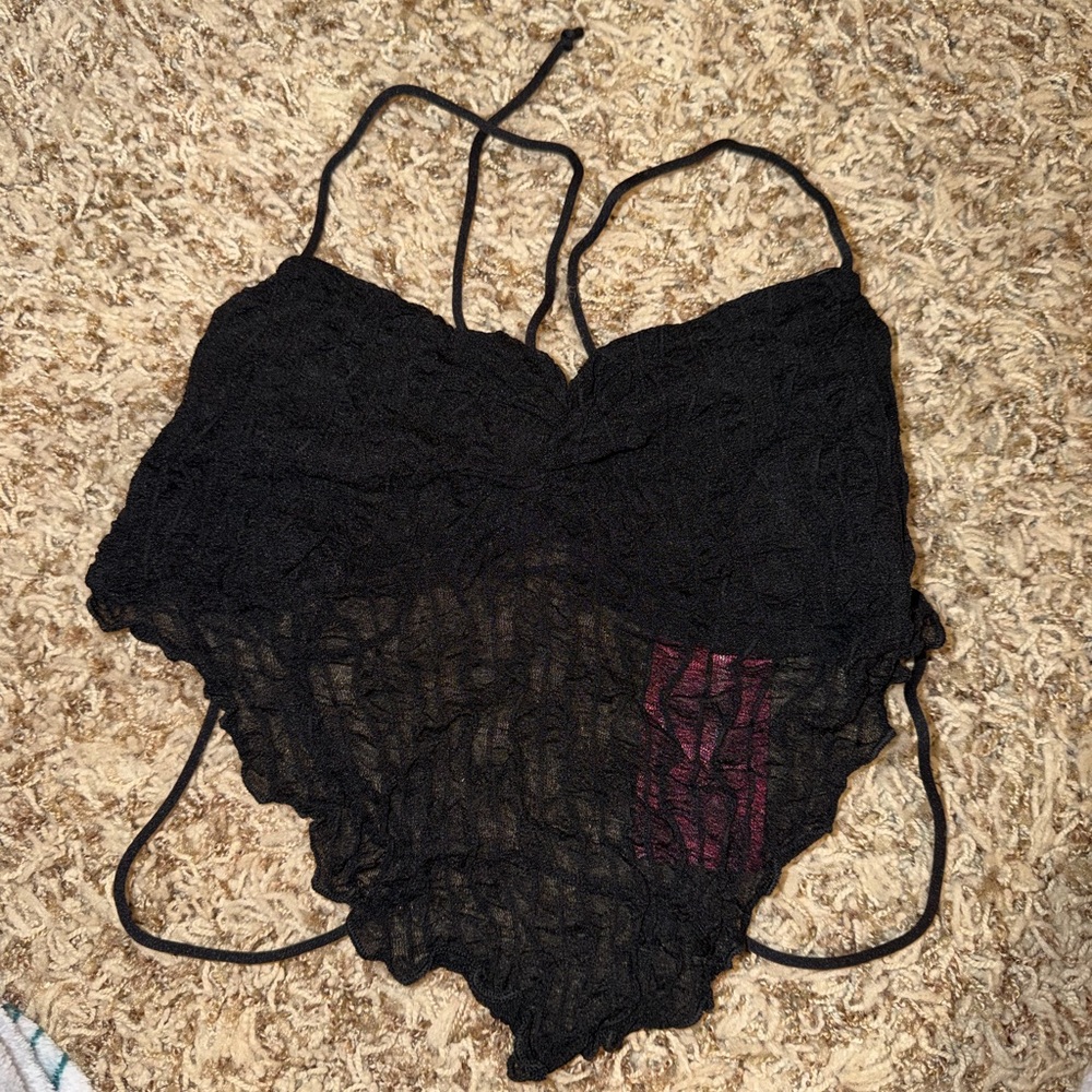 SHEIN Black Lace Sheer Chemise with Spaghetti Straps